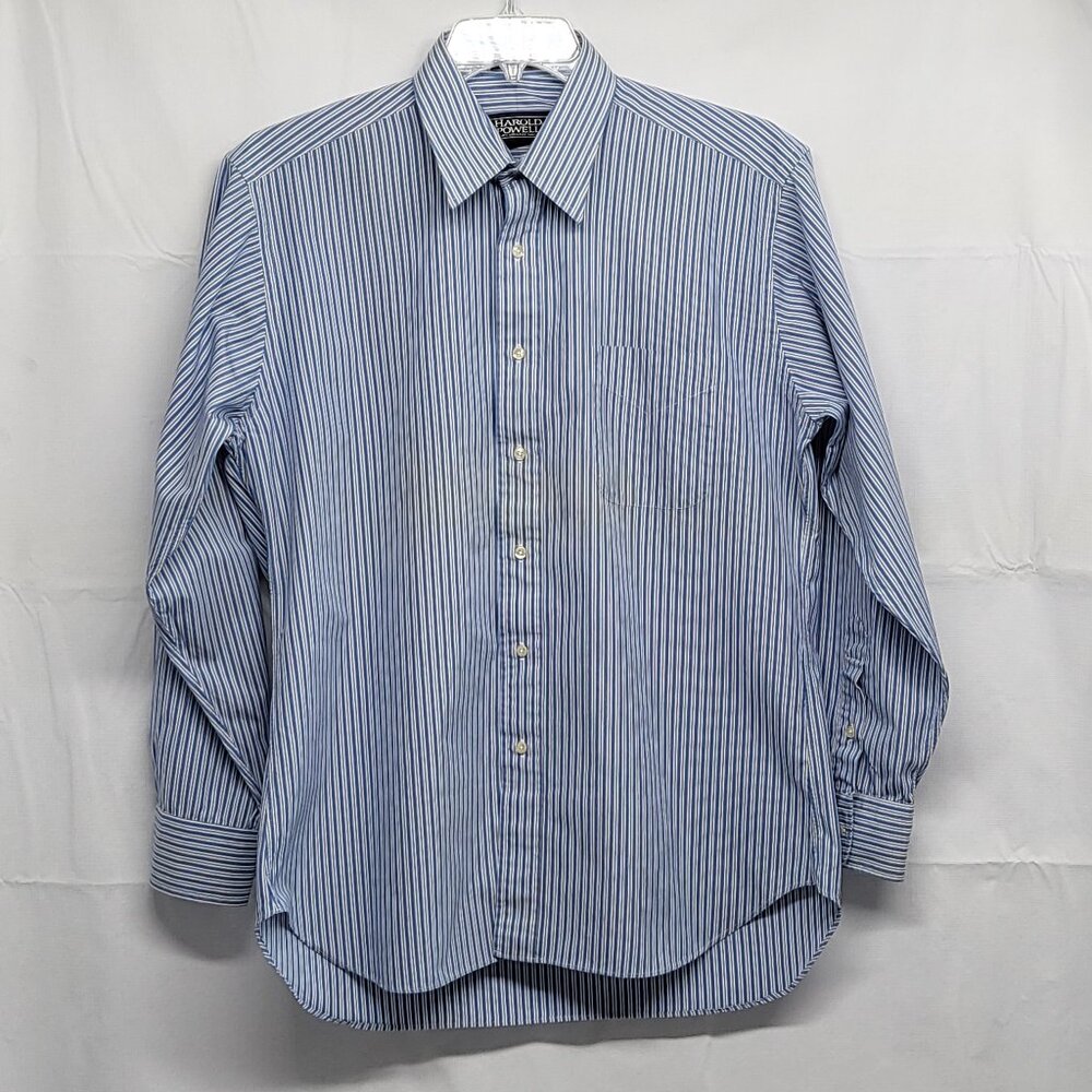 Vintage Harold Powell 329 Mens Dress Shirt 15.5 34 Preppy Trad Made in USA 90's
